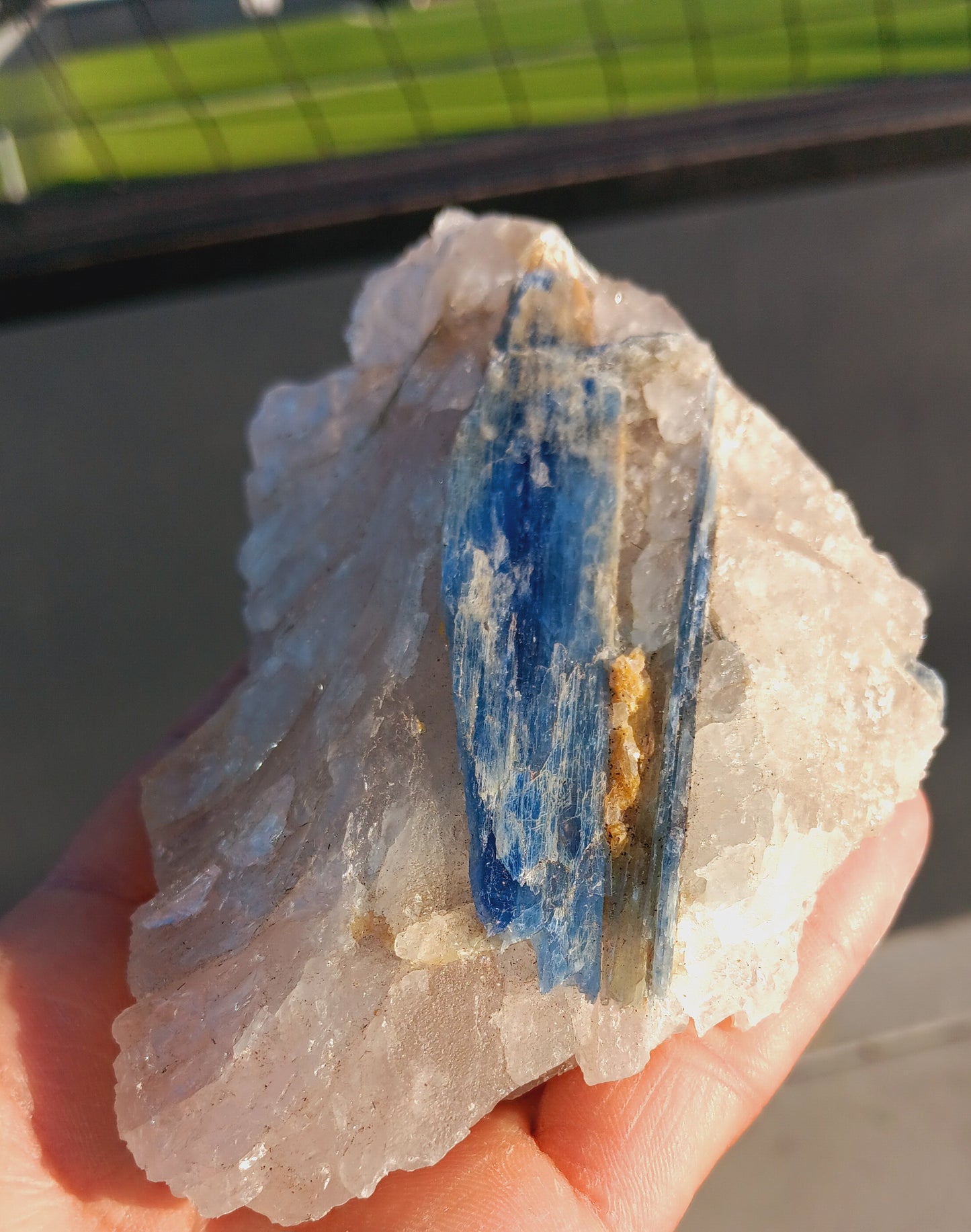 Premium Natural Blue Kyanite THICK CHUNK with quartz (Raw Crystal Rough)