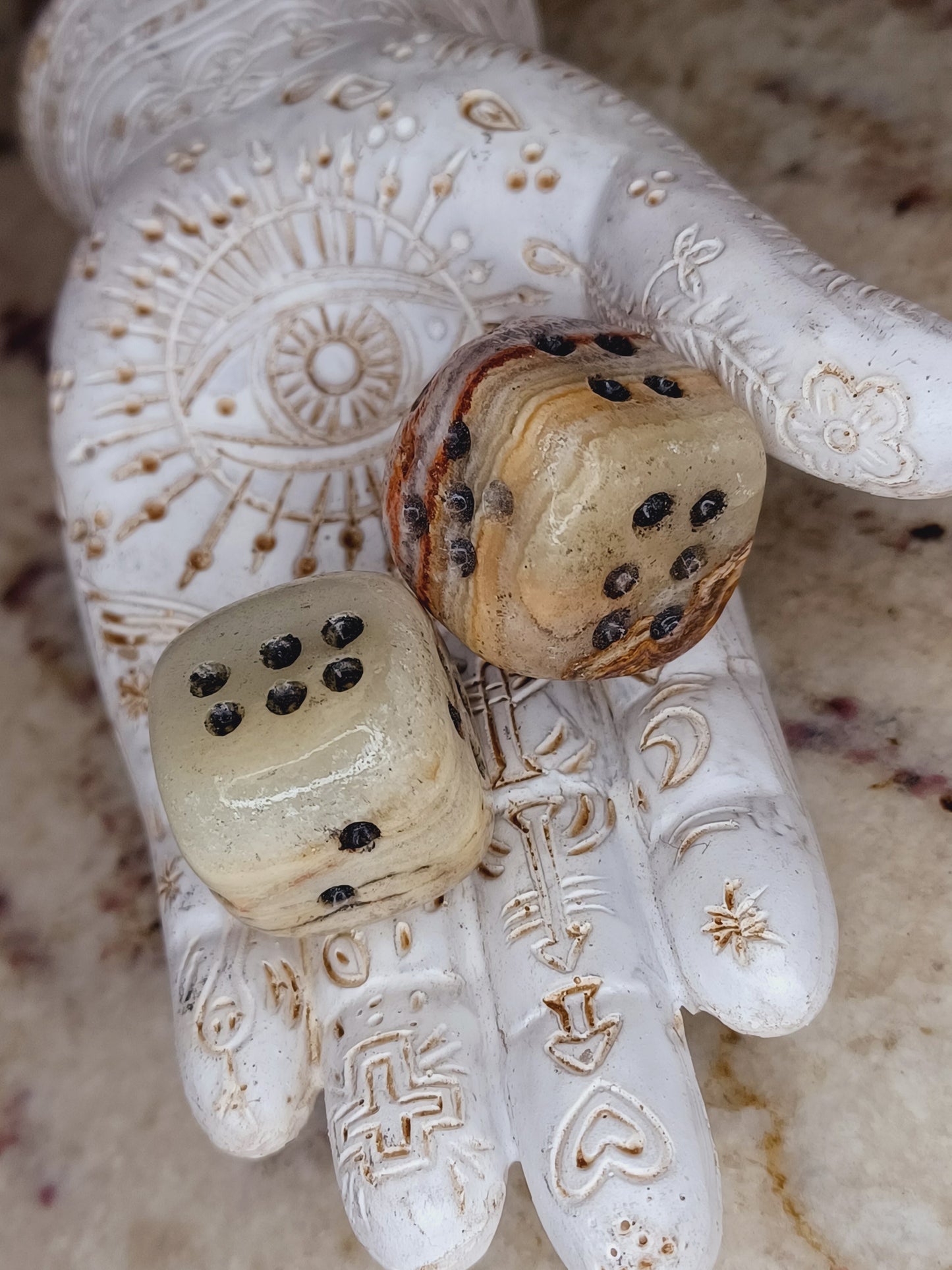 Onyx Dice/ Green Onyx Crystal Dice