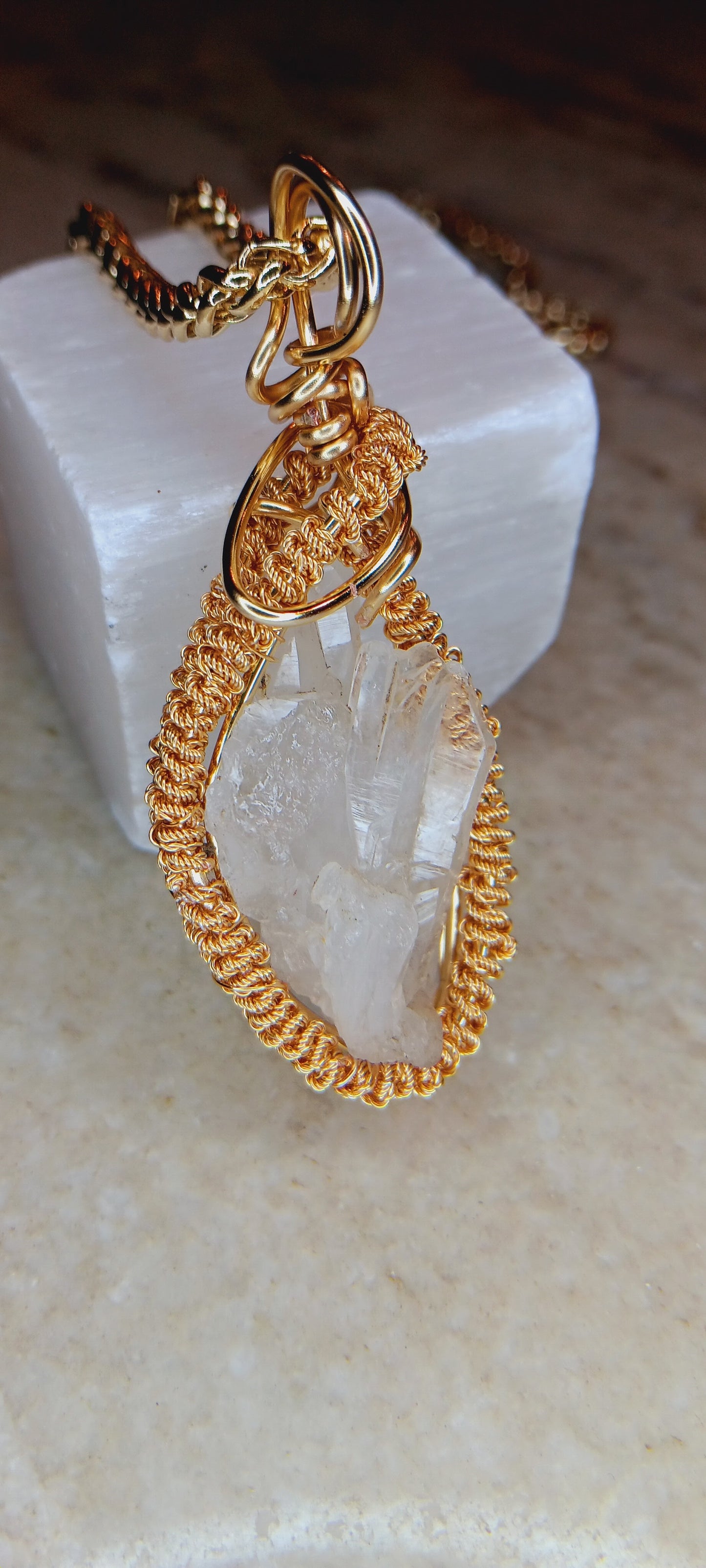 Double Terminated tabular crystal pendant