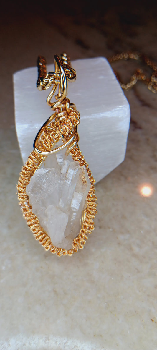 Double Terminated tabular crystal pendant