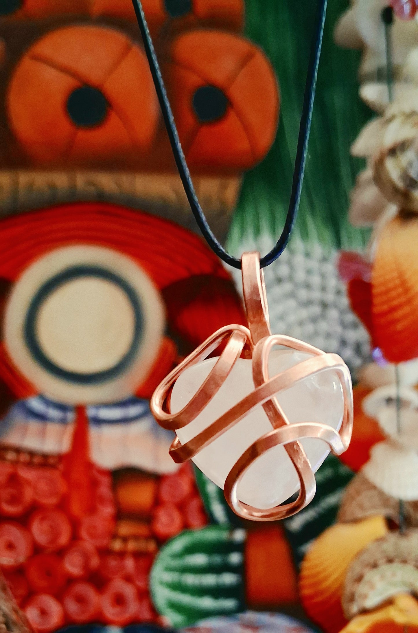 The Love Within – Copper-Wrapped Rose Quartz Heart Pendant 💗