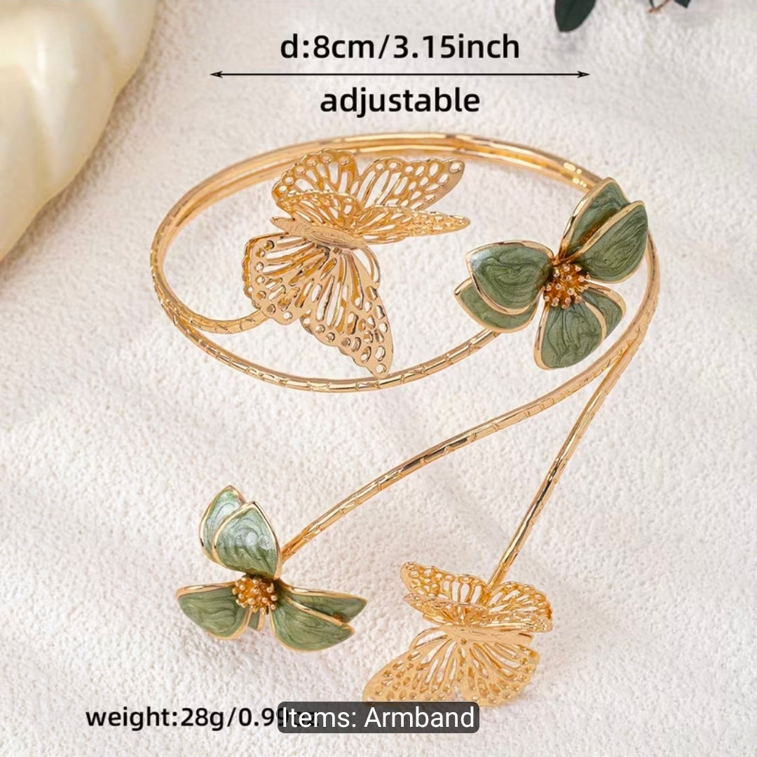 Butterfly Bloom Arm Cuff – Nature-Inspired Statement Jewelry 🦋🌸
