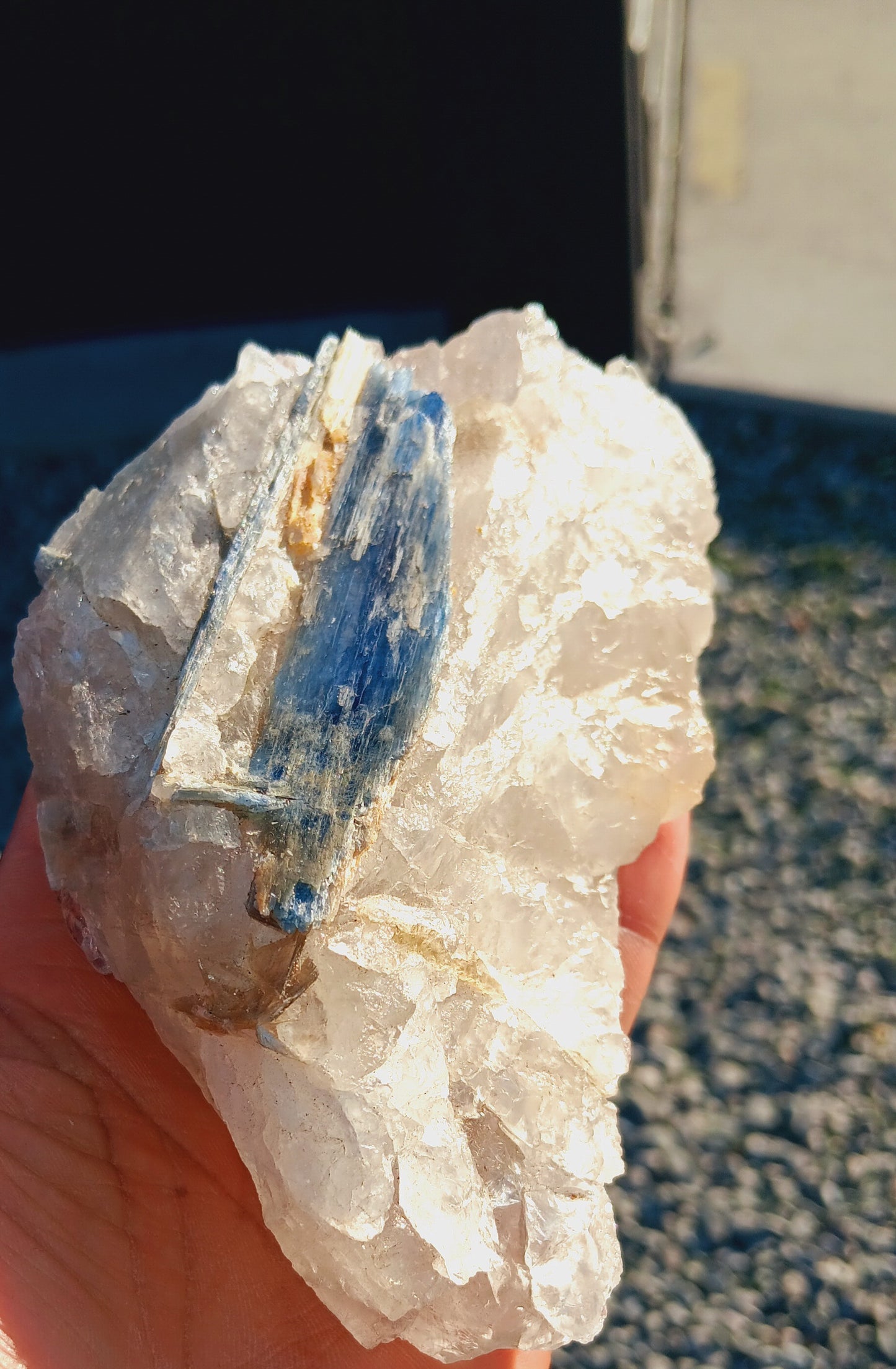 Premium Natural Blue Kyanite THICK CHUNK with quartz (Raw Crystal Rough)