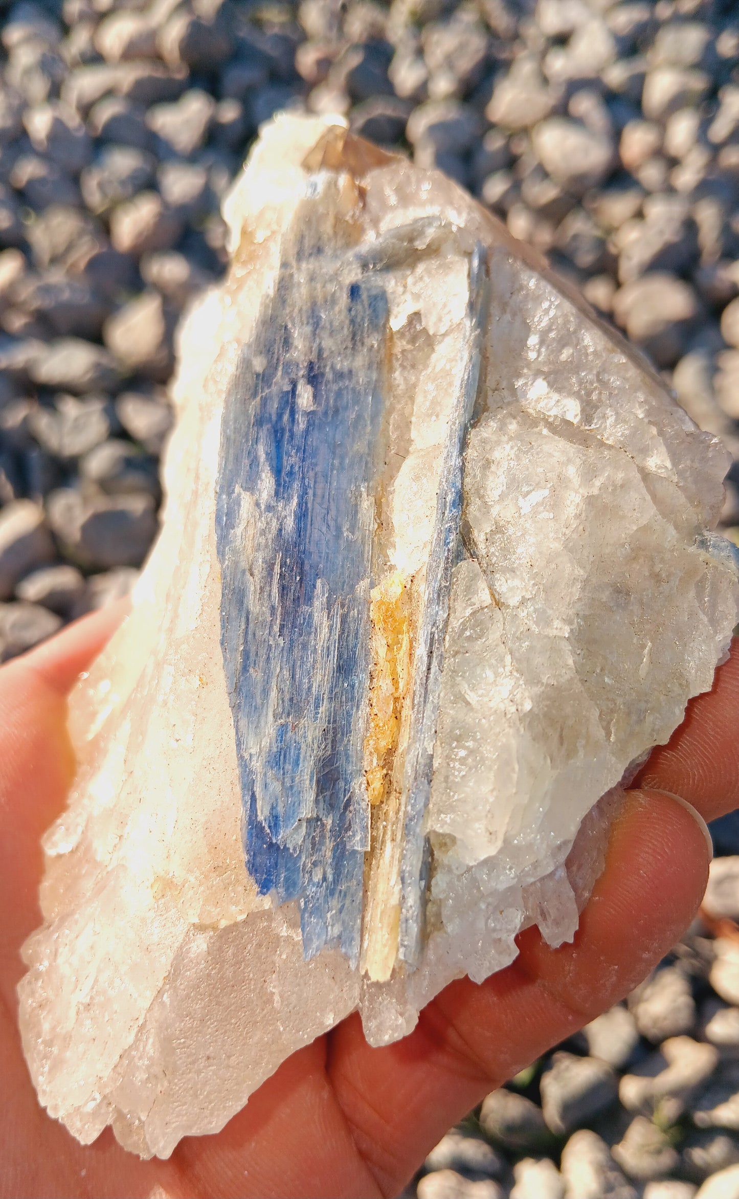 Premium Natural Blue Kyanite THICK CHUNK with quartz (Raw Crystal Rough)