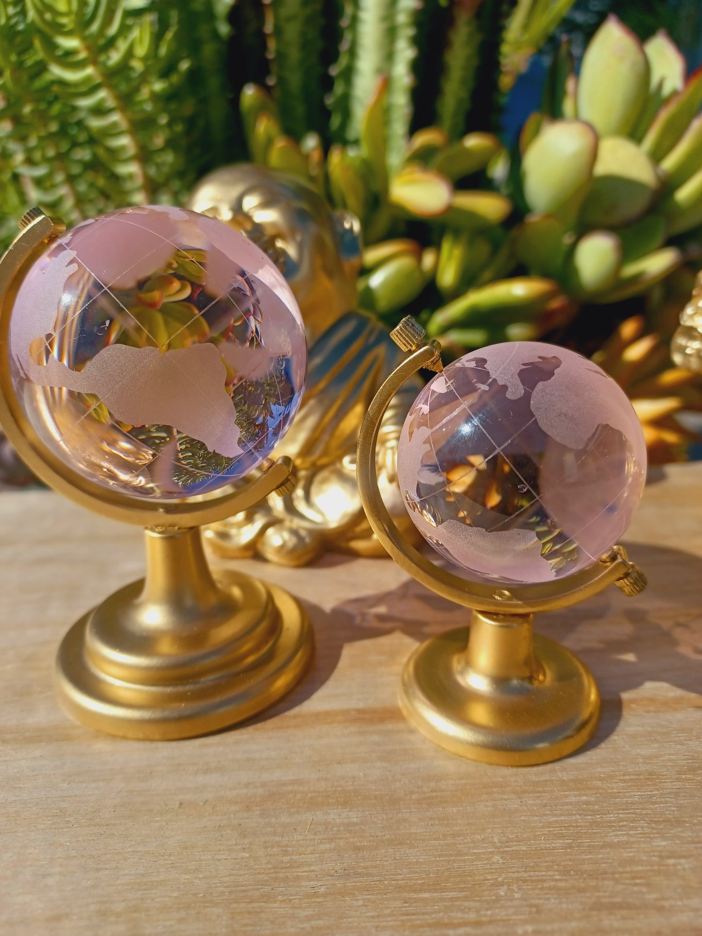 Rose Quartz Crystal Map Globe