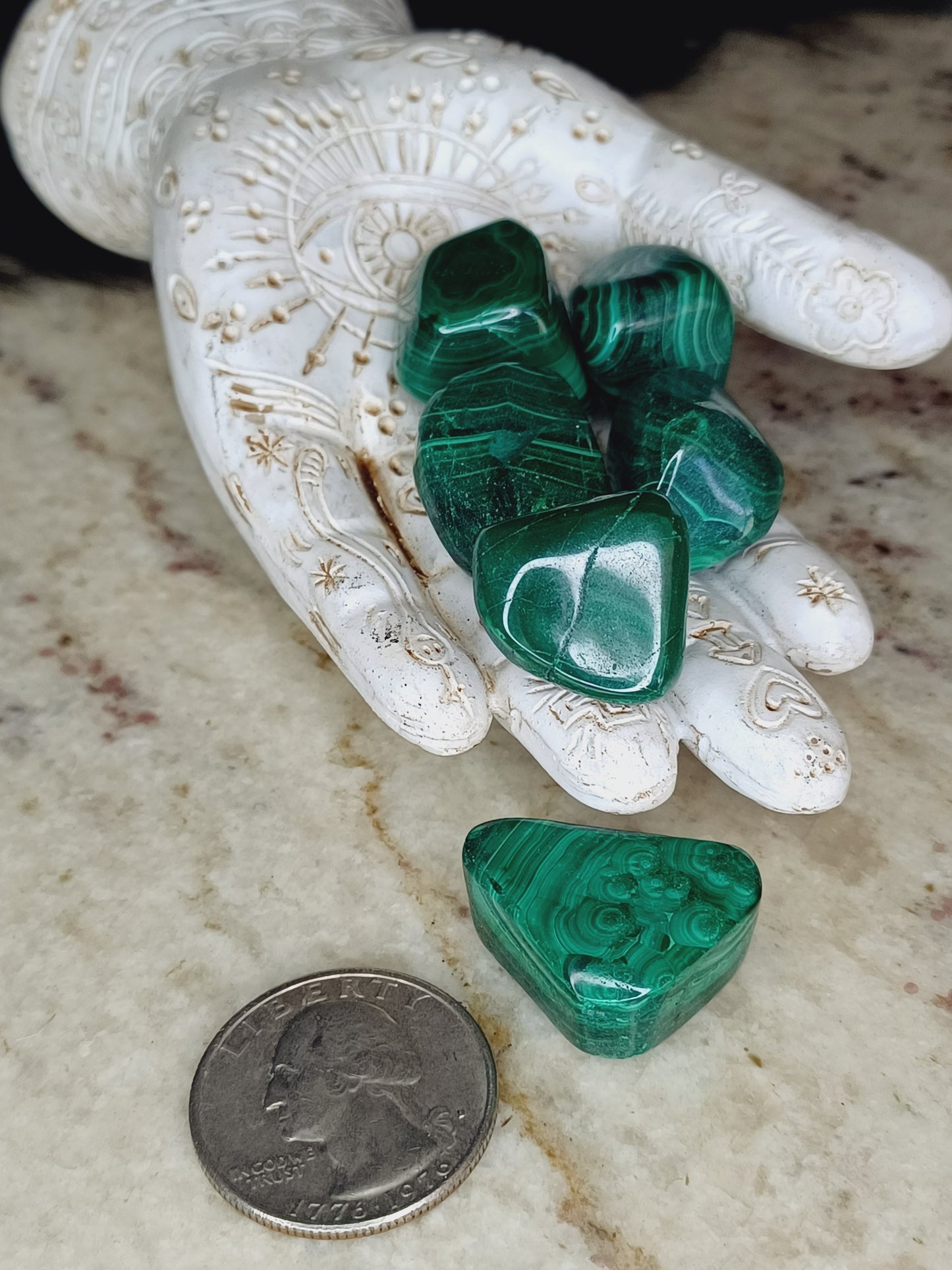 Malachite/ Tumbled Natural Malachite Stone