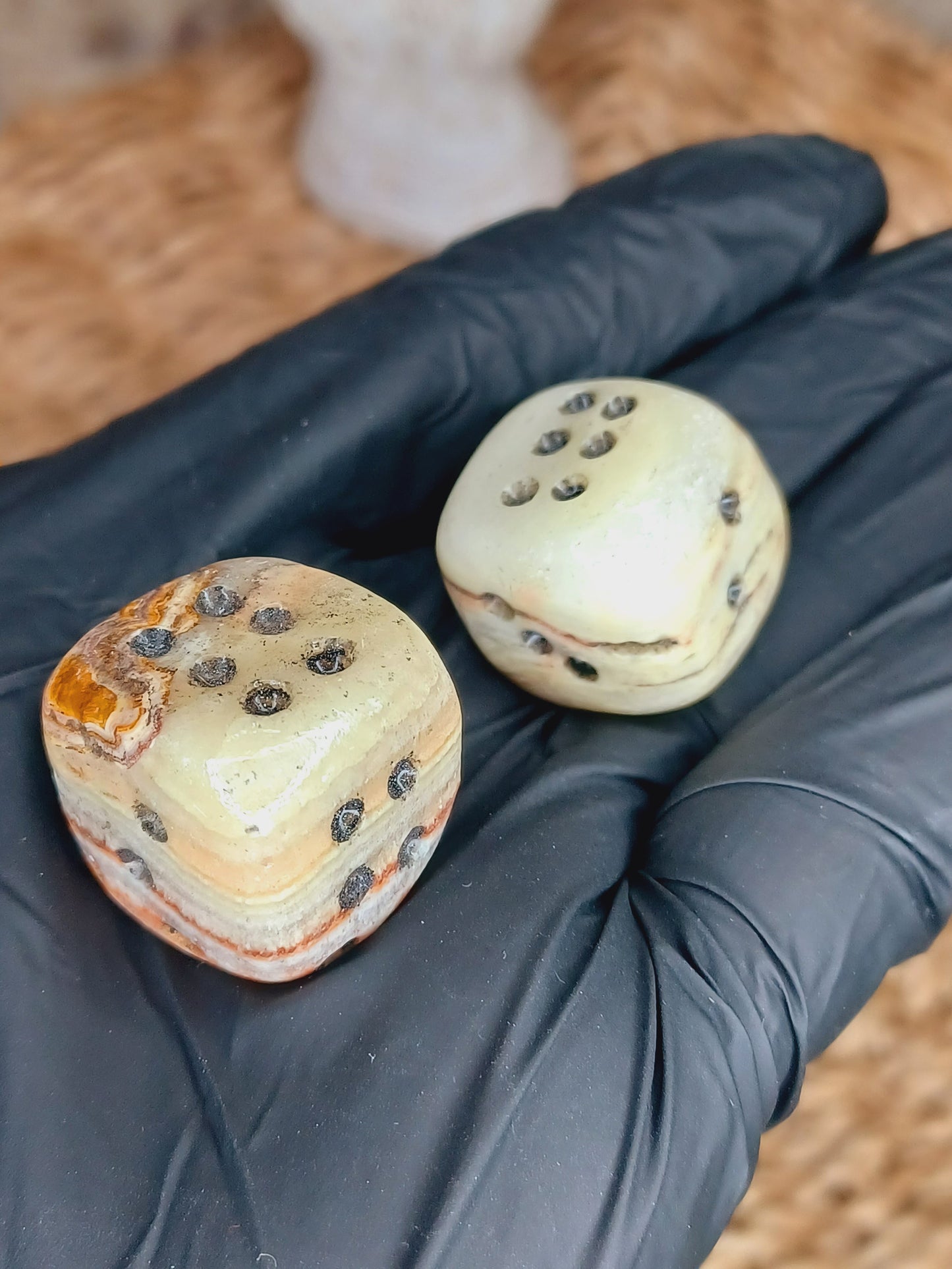 Onyx Dice/ Green Onyx Crystal Dice