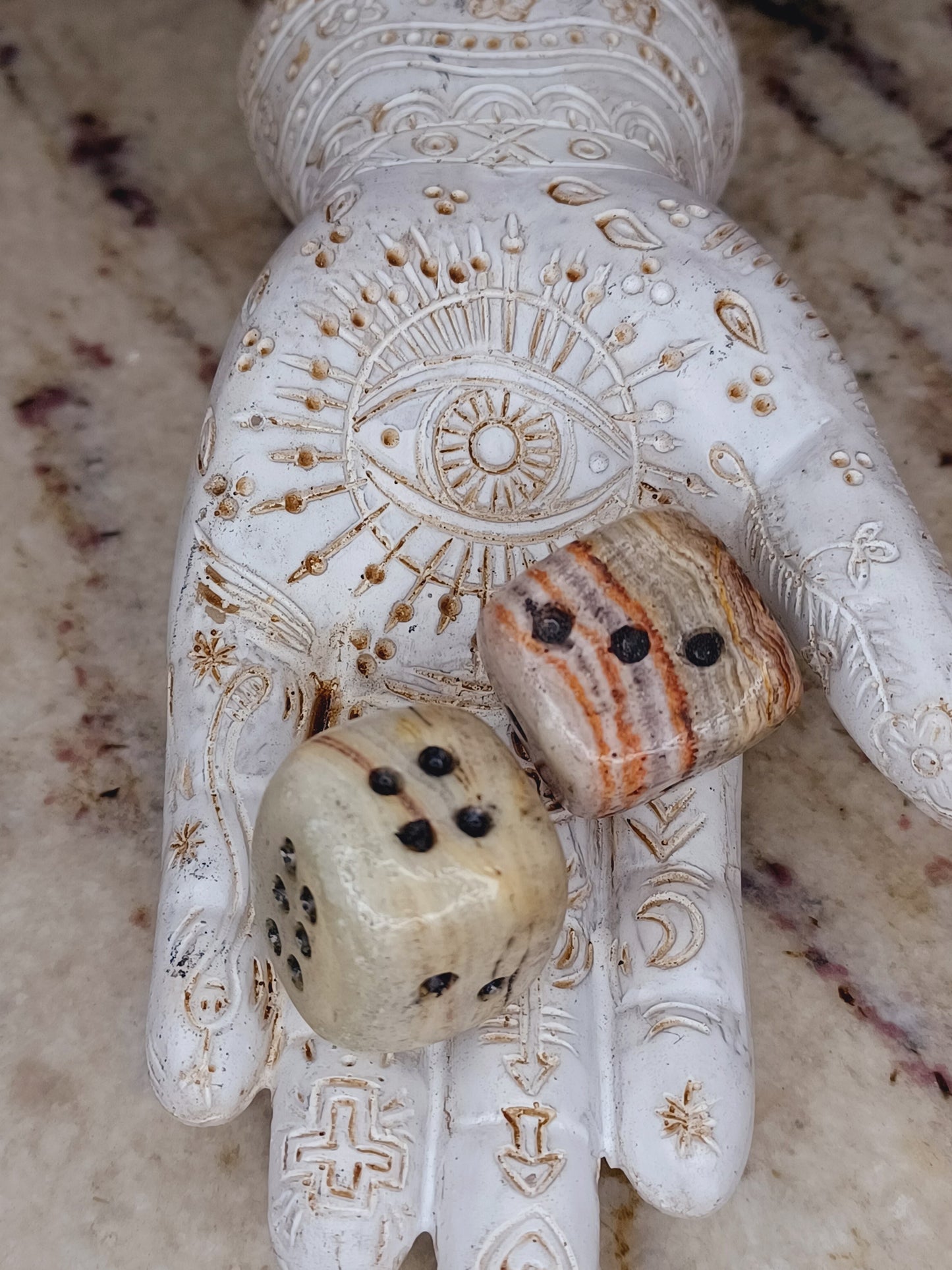 Onyx Dice/ Green Onyx Crystal Dice