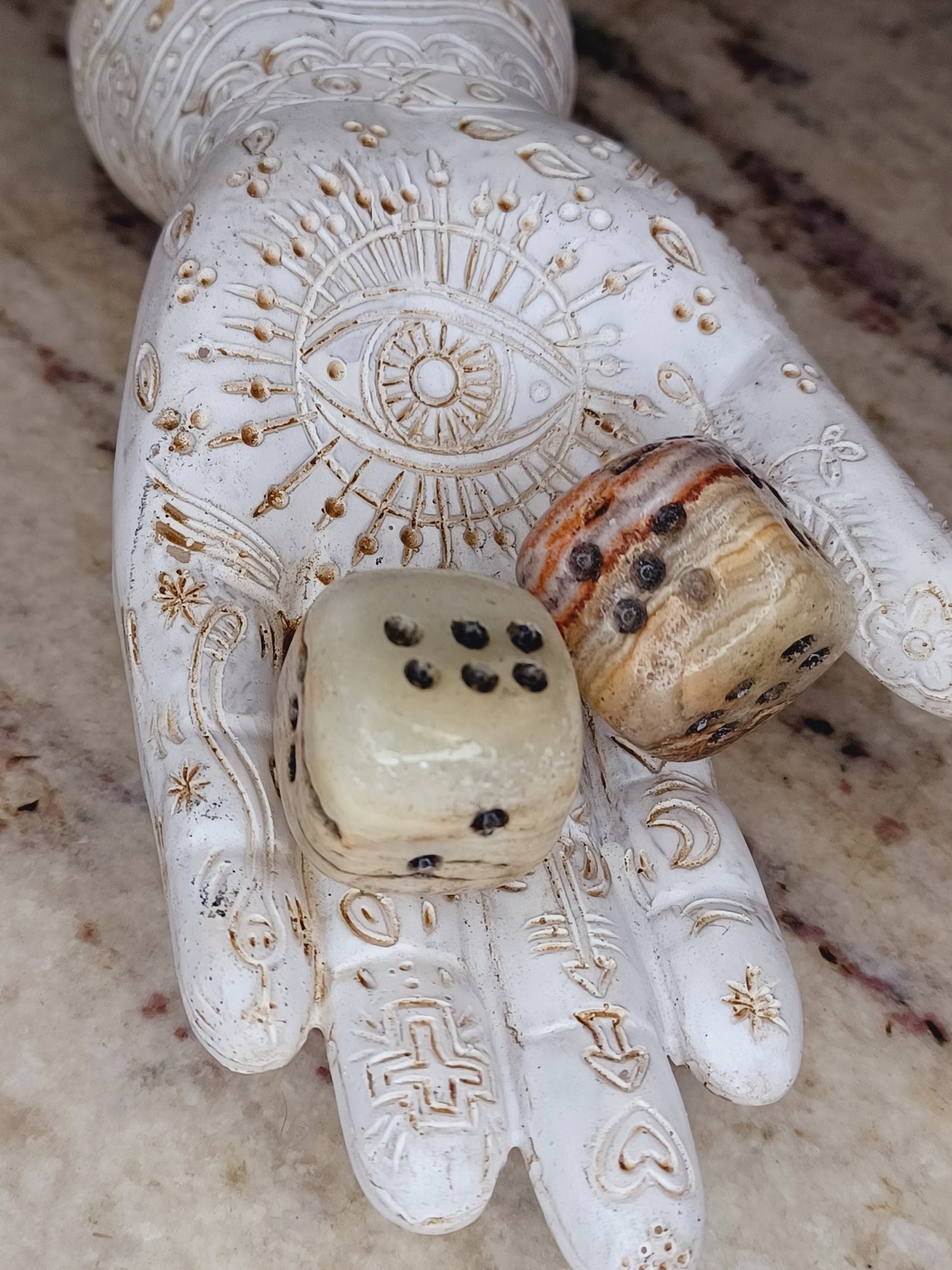 Onyx Dice/ Green Onyx Crystal Dice