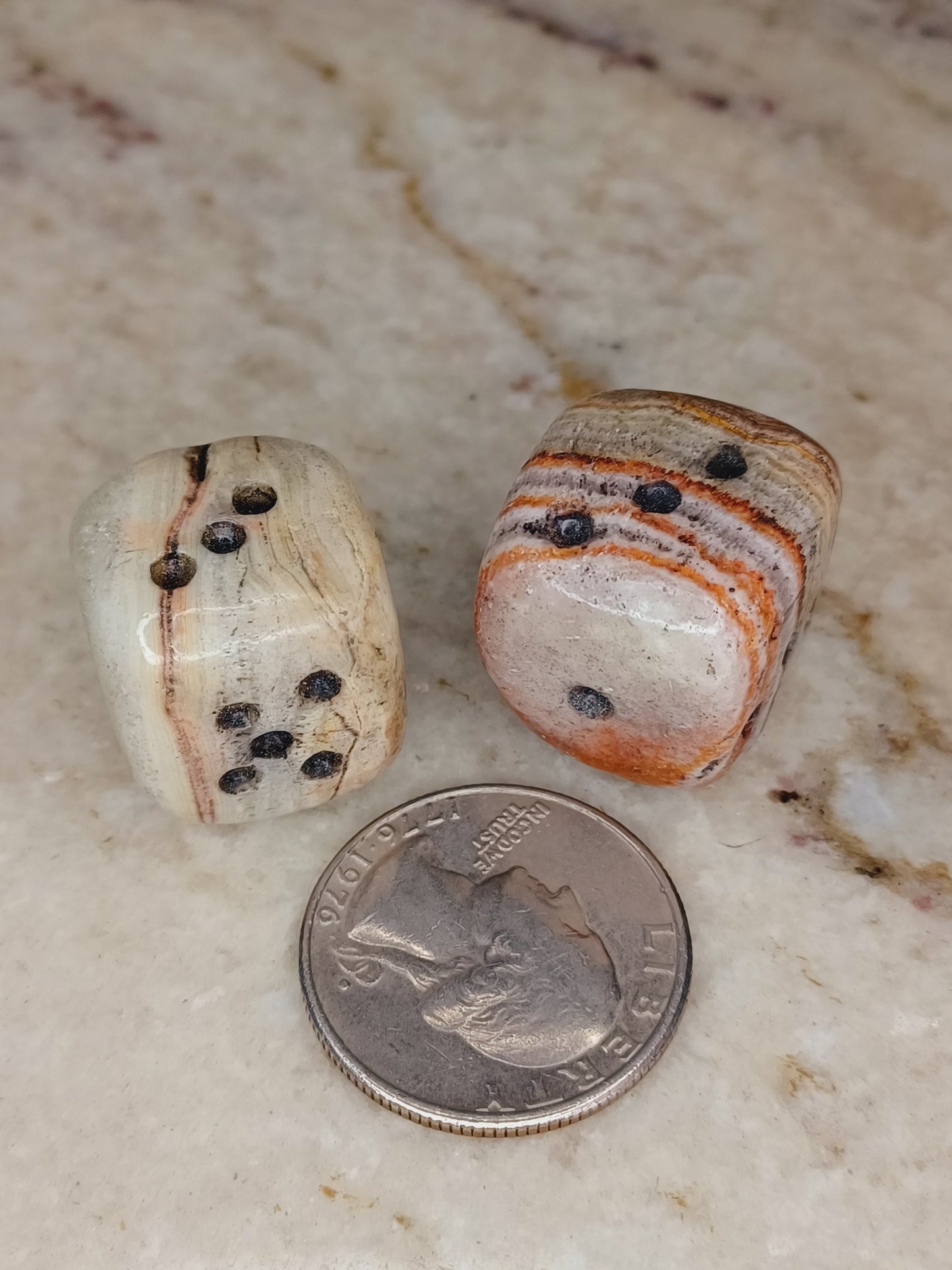 Onyx Dice/ Green Onyx Crystal Dice