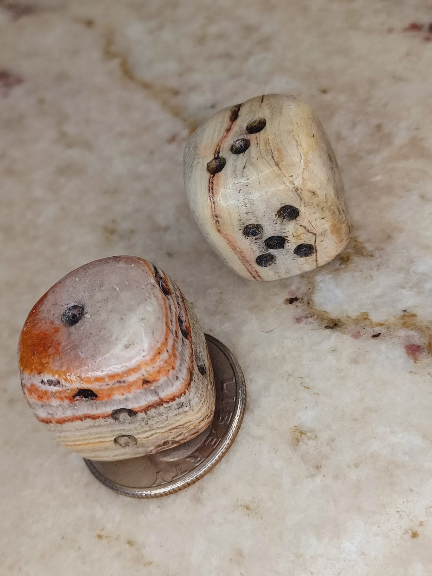 Onyx Dice/ Green Onyx Crystal Dice