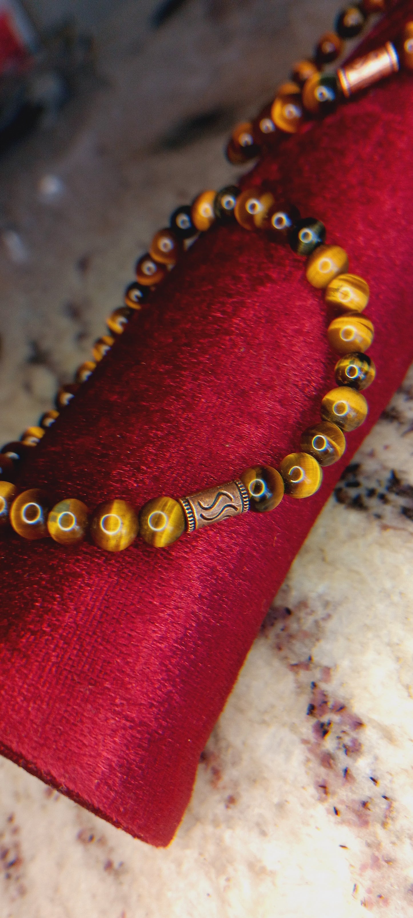 Golden Tiger's Eye Beaded Bracelet | Handcrafted with Intention & a Copper Talisman