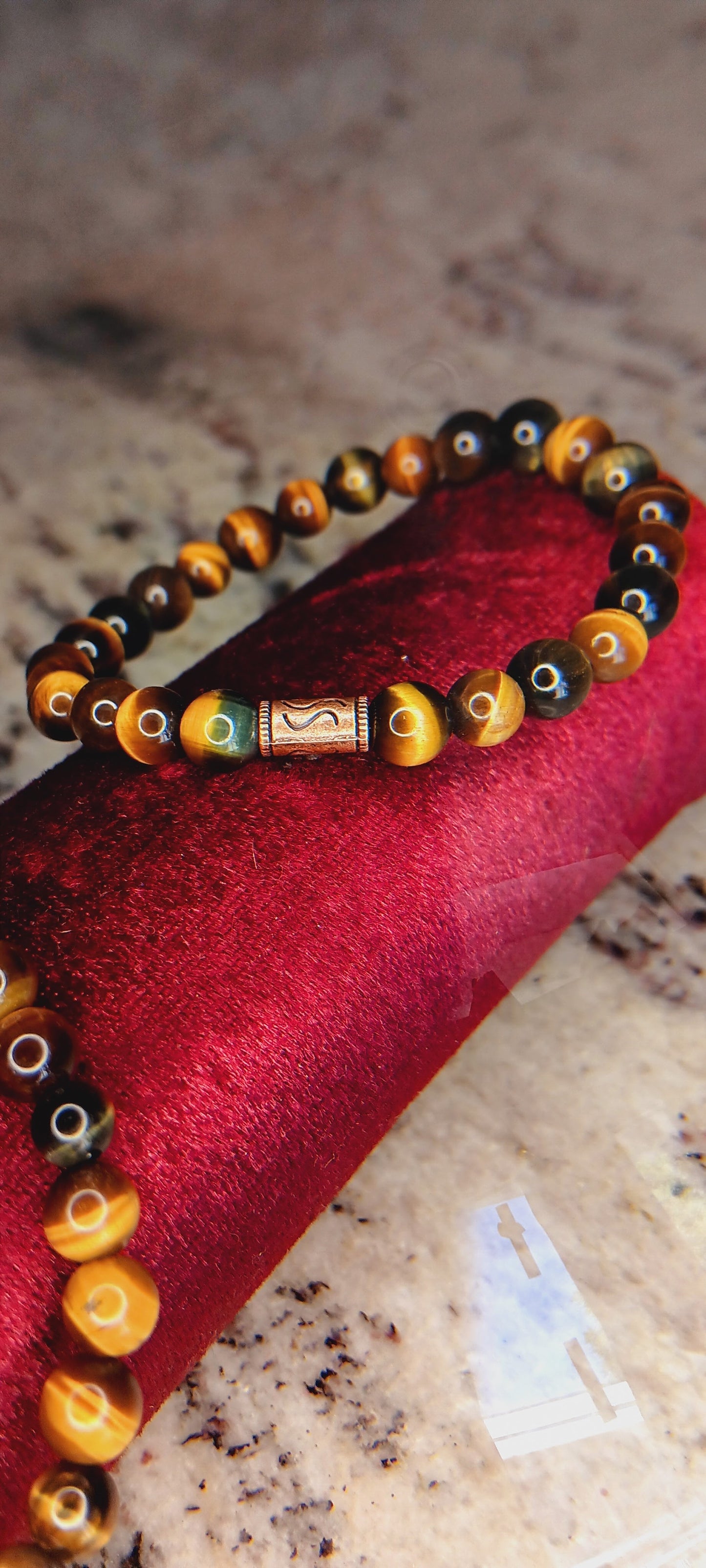 Golden Tiger's Eye Beaded Bracelet | Handcrafted with Intention & a Copper Talisman