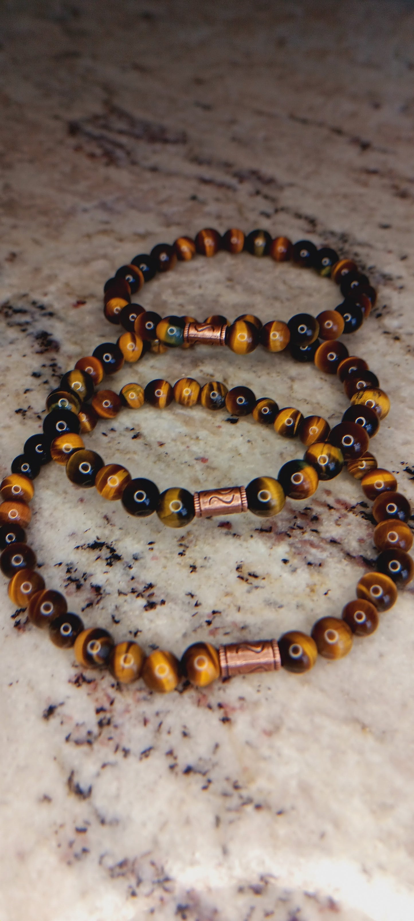 Golden Tiger's Eye Beaded Bracelet | Handcrafted with Intention & a Copper Talisman