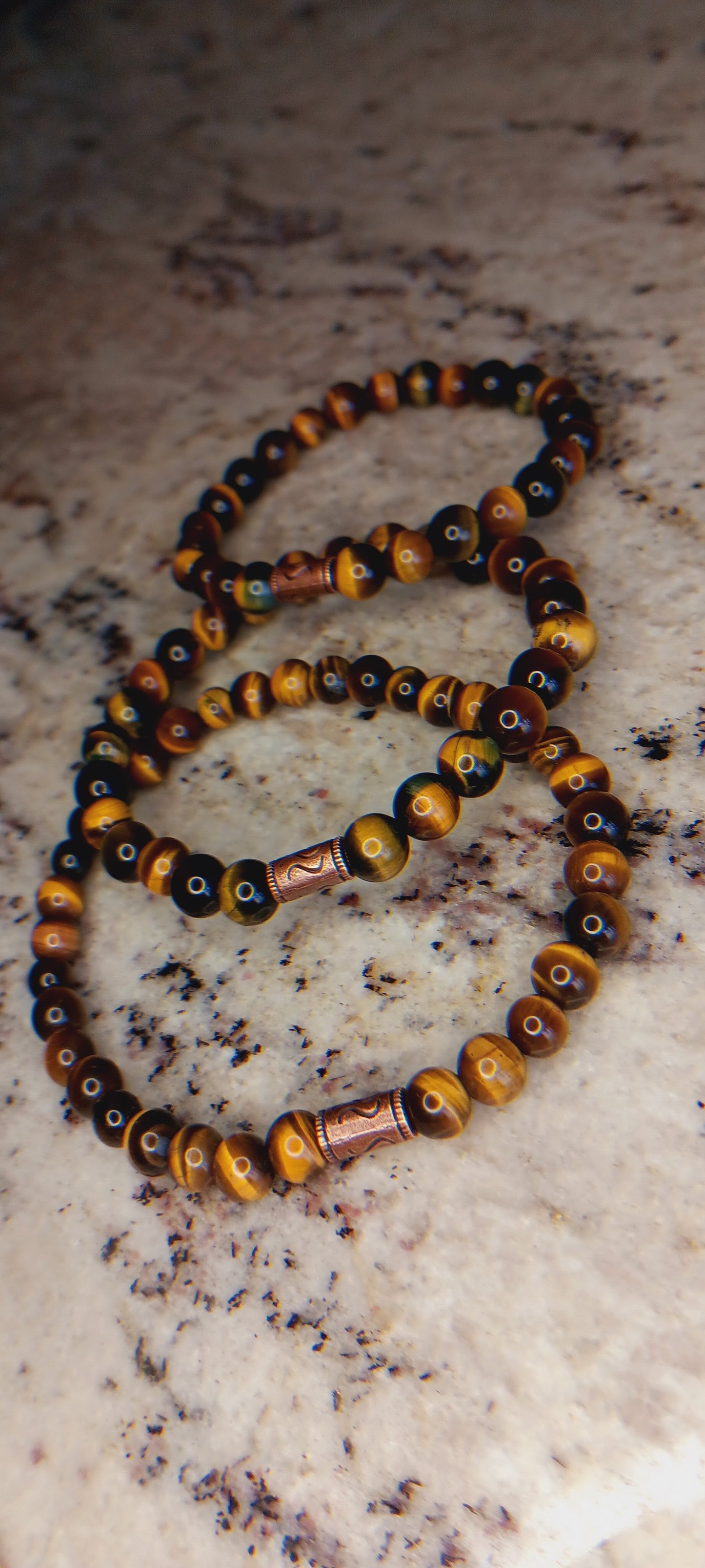 Golden Tiger's Eye Beaded Bracelet | Handcrafted with Intention & a Copper Talisman