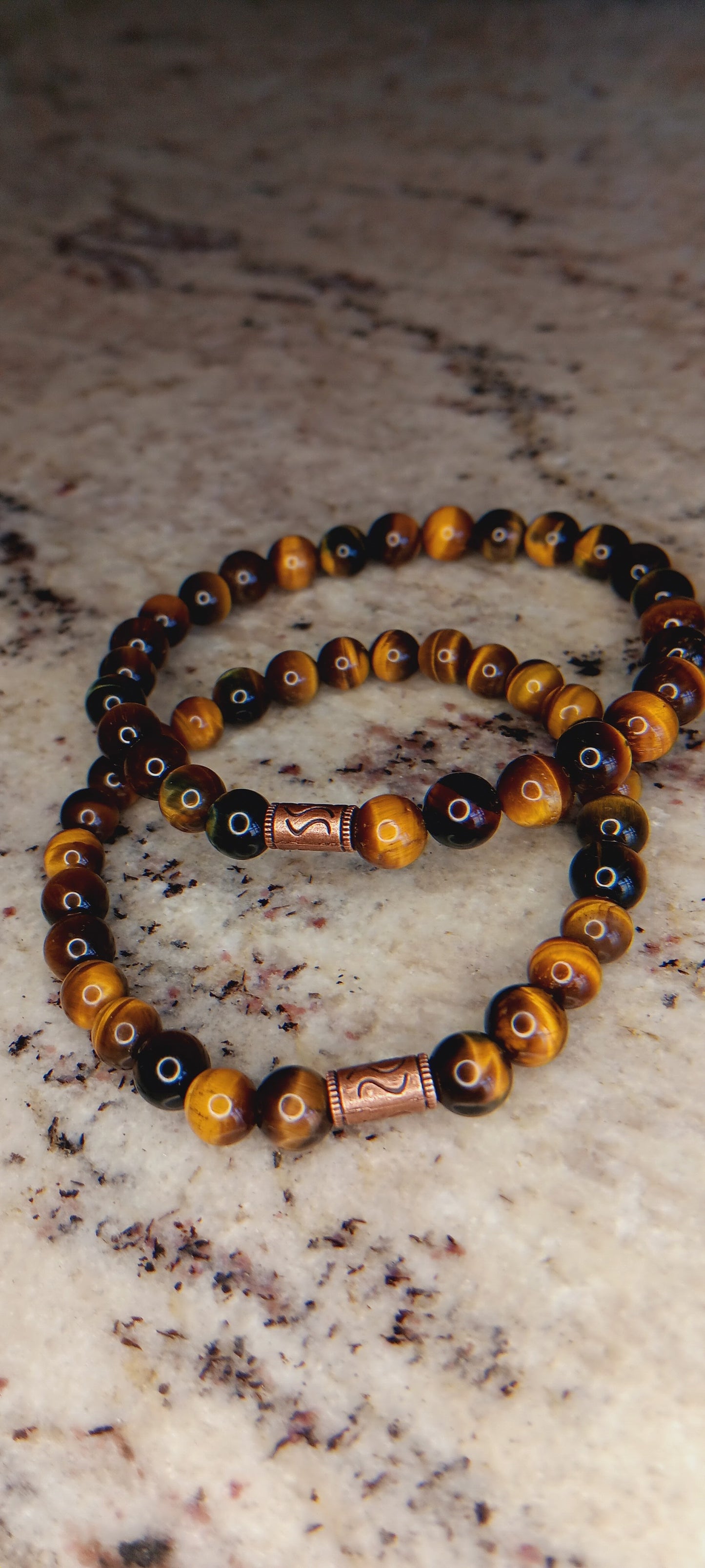 Golden Tiger's Eye Beaded Bracelet | Handcrafted with Intention & a Copper Talisman