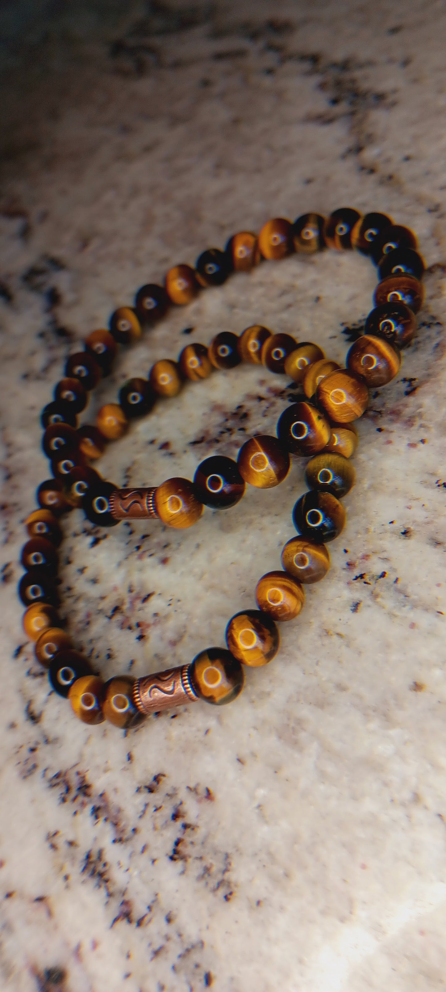 Golden Tiger's Eye Beaded Bracelet | Handcrafted with Intention & a Copper Talisman