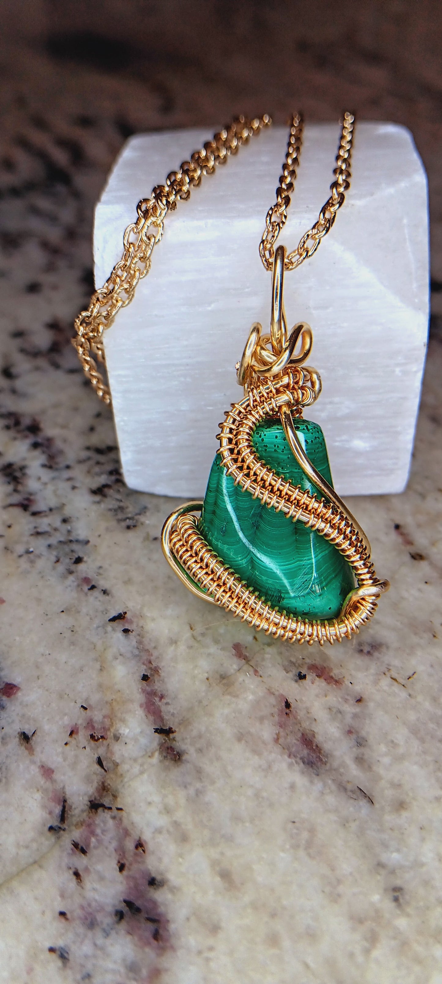 The Transformation Stone: Malachite Pendant Necklace