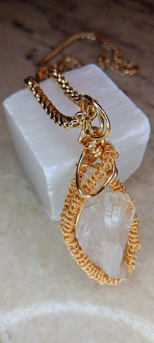 Double Terminated tabular crystal pendant