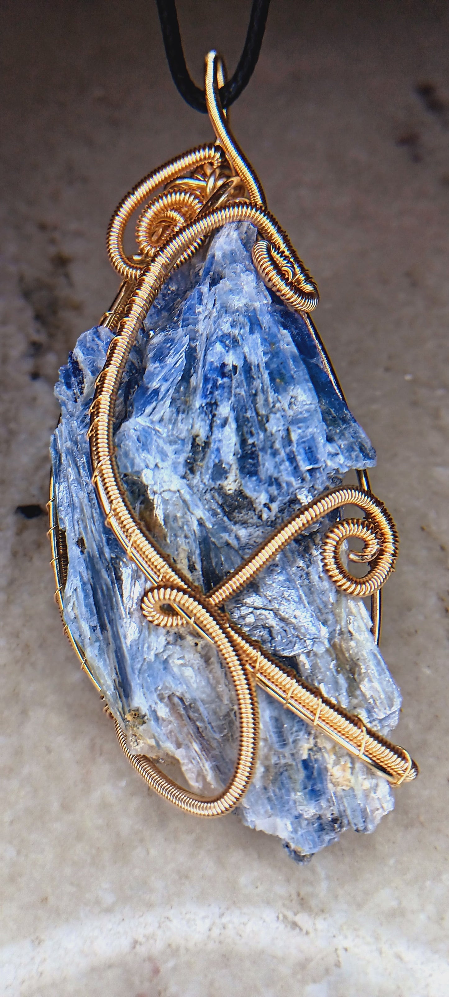 Raw Blue Kyanite Crystal Pendant