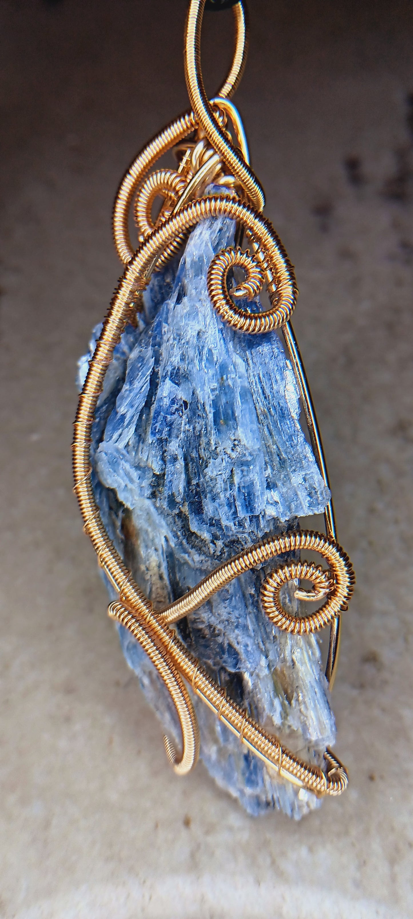 Raw Blue Kyanite Crystal Pendant