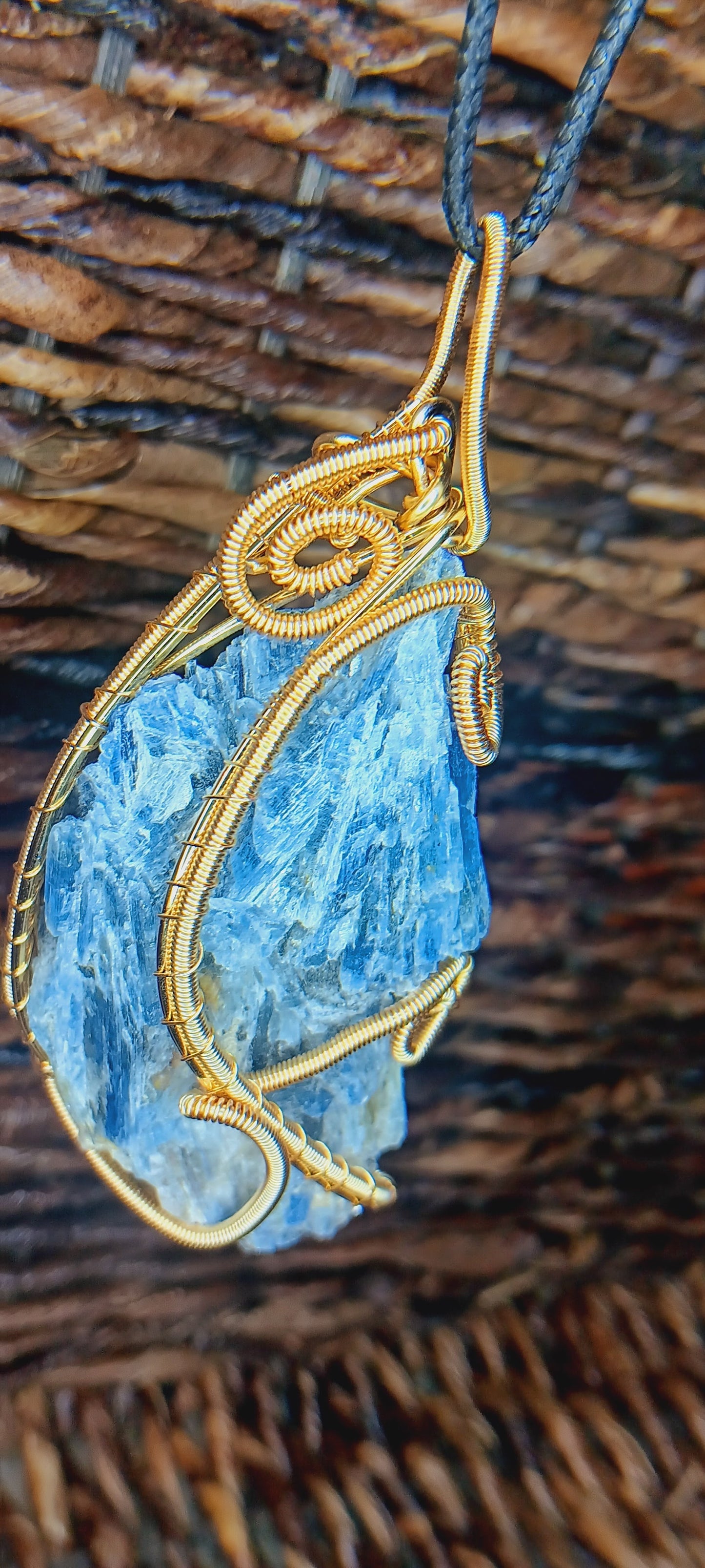 Raw Blue Kyanite Crystal Pendant