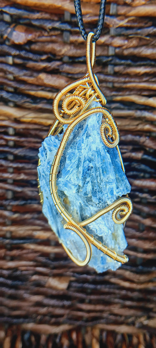 Raw Blue Kyanite Crystal Pendant