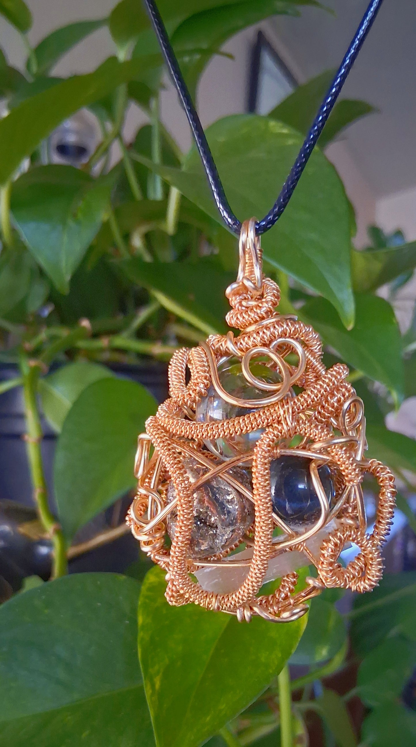 Sanctuary Within-Pyrite, Blue Tiger's Eye, Clear Quartz,Selenite