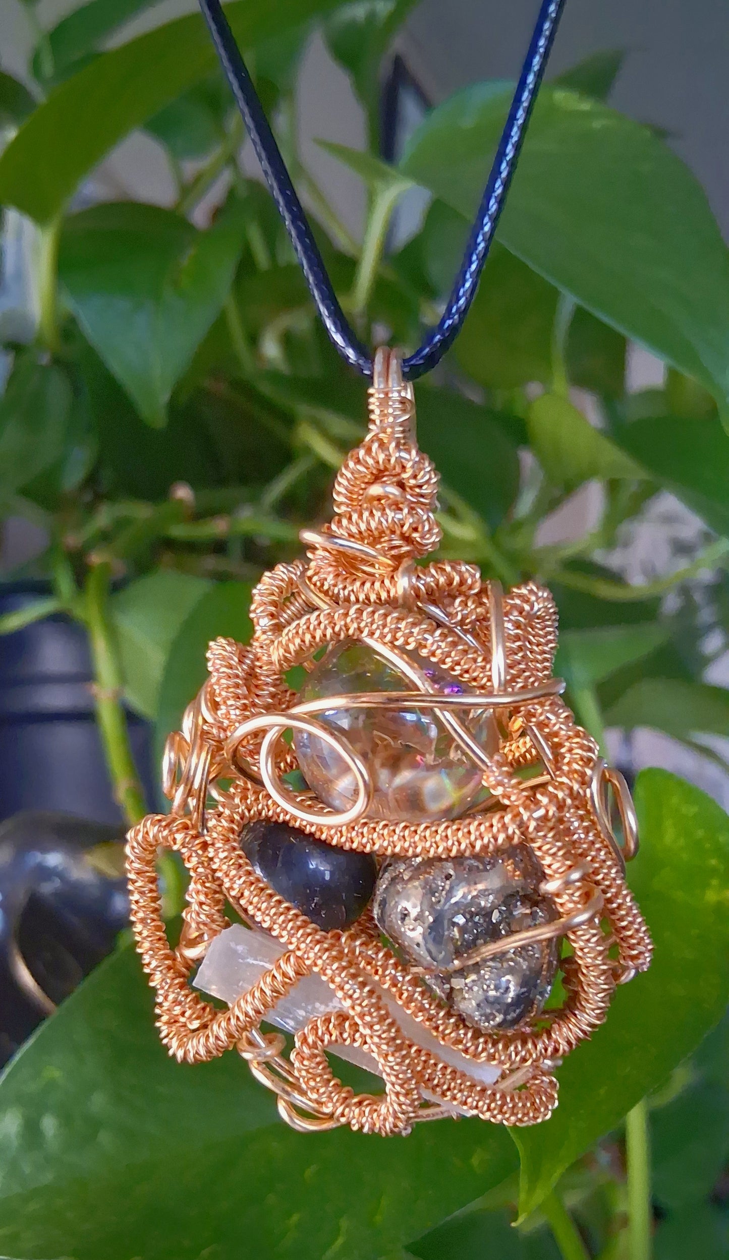 Sanctuary Within-Pyrite, Blue Tiger's Eye, Clear Quartz,Selenite