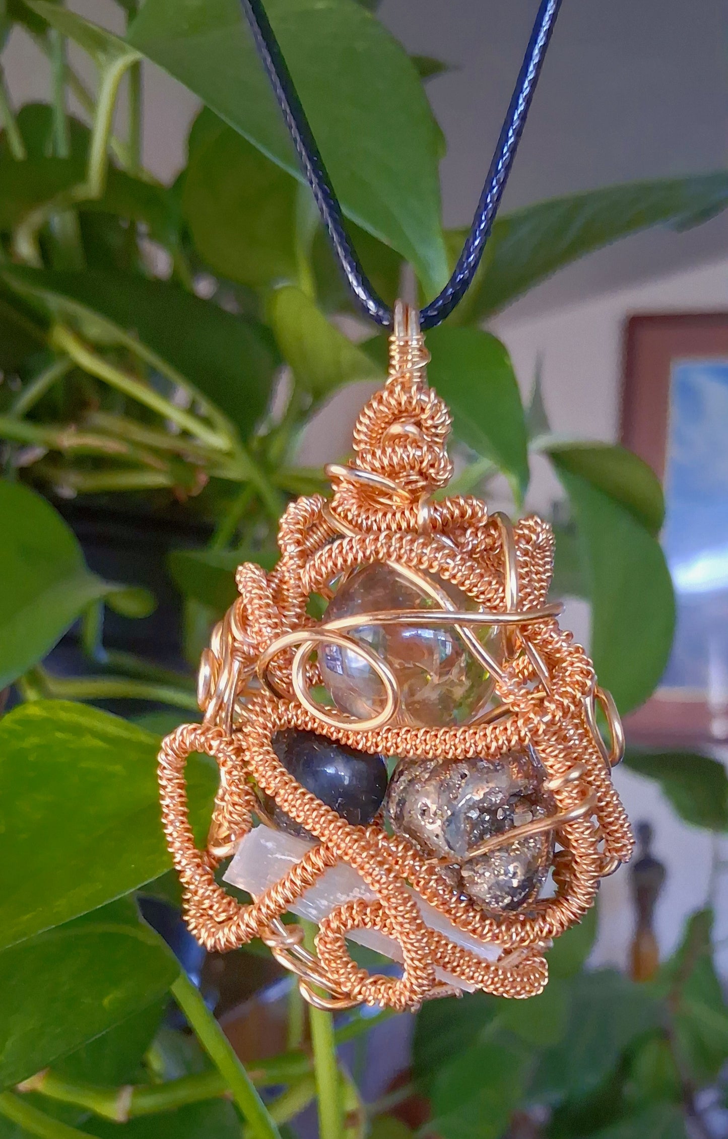 Sanctuary Within-Pyrite, Blue Tiger's Eye, Clear Quartz,Selenite