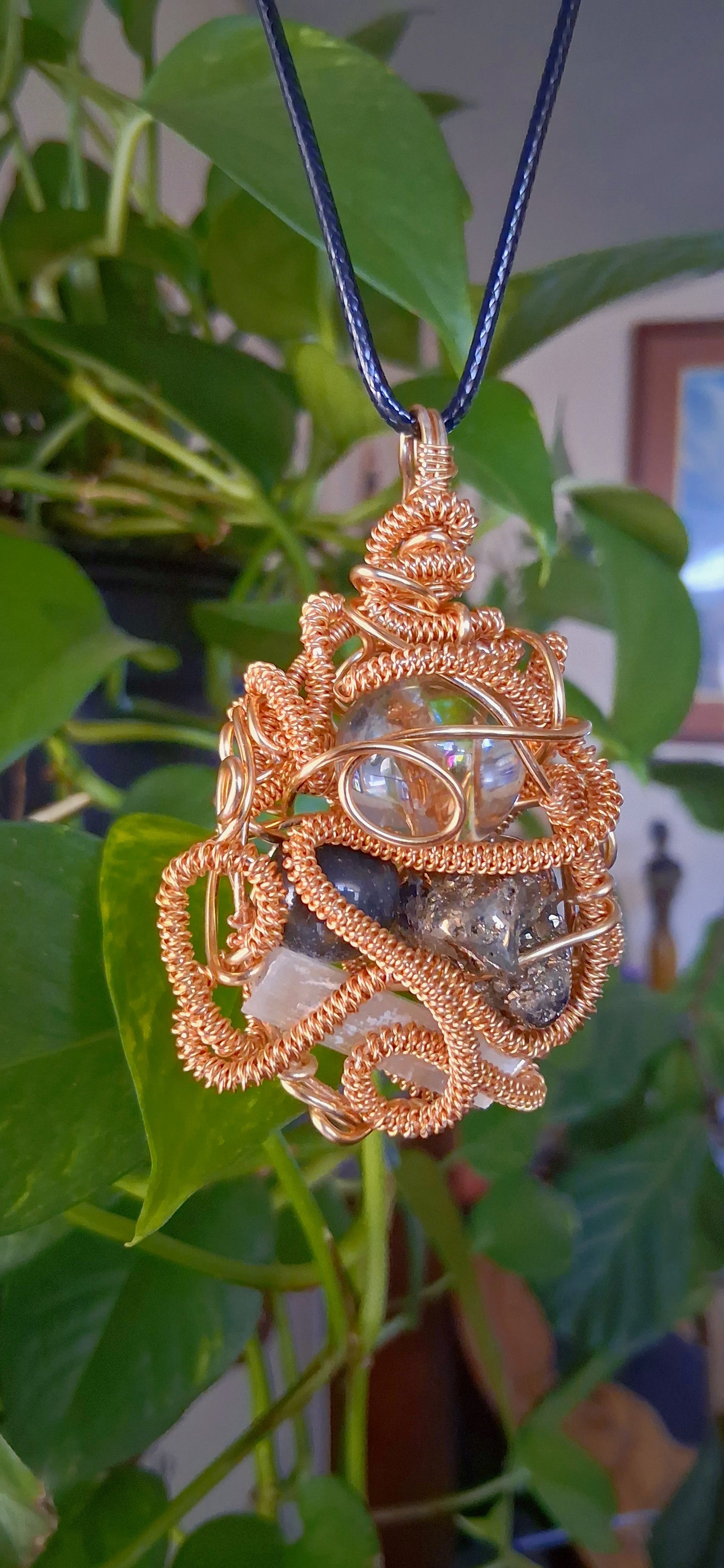 Sanctuary Within-Pyrite, Blue Tiger's Eye, Clear Quartz,Selenite