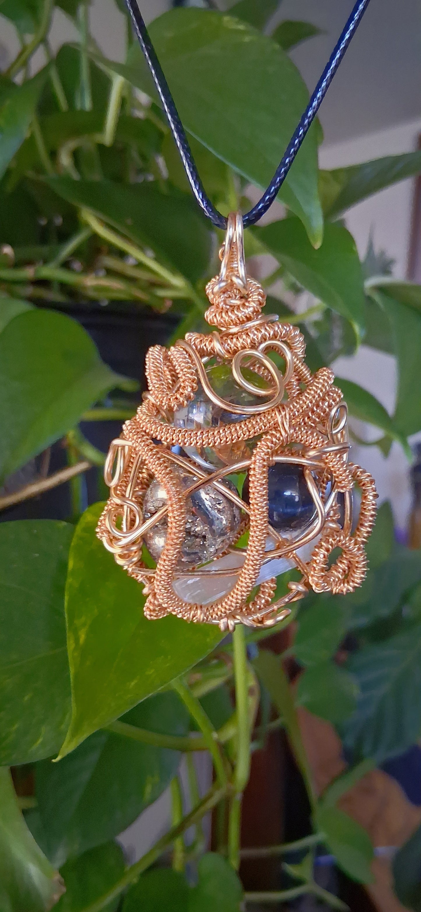Sanctuary Within-Pyrite, Blue Tiger's Eye, Clear Quartz,Selenite