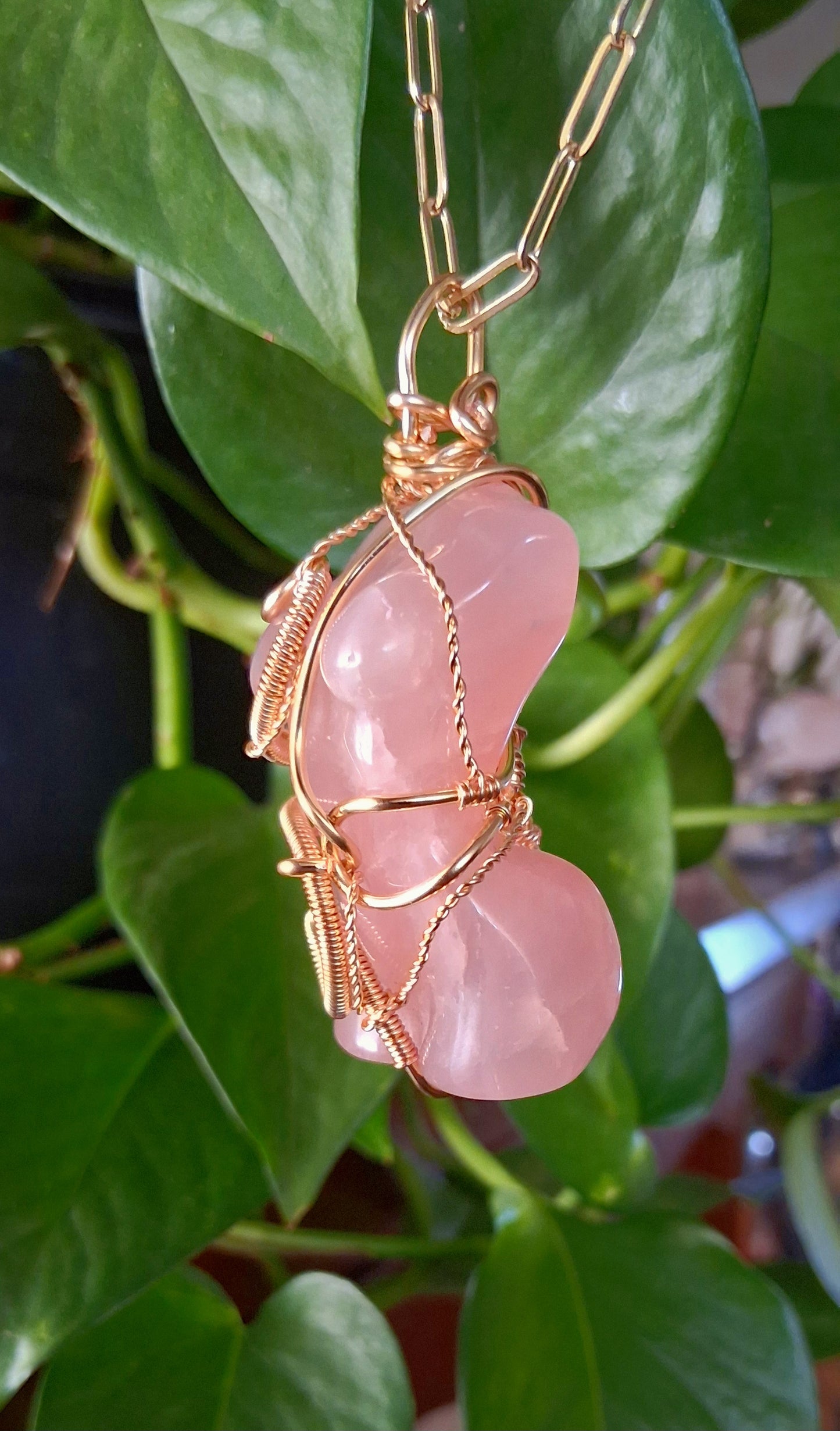 "Embodied Truth " Rose Quartz Torso Pendant