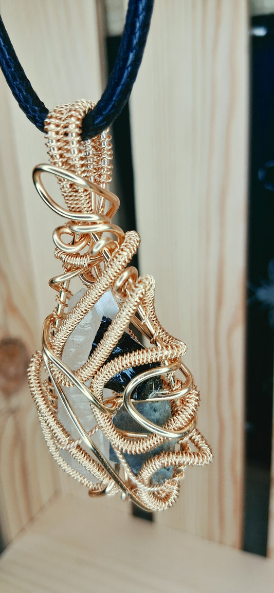 Intuition & Protection — Handmade Labradorite Crystal Pendant