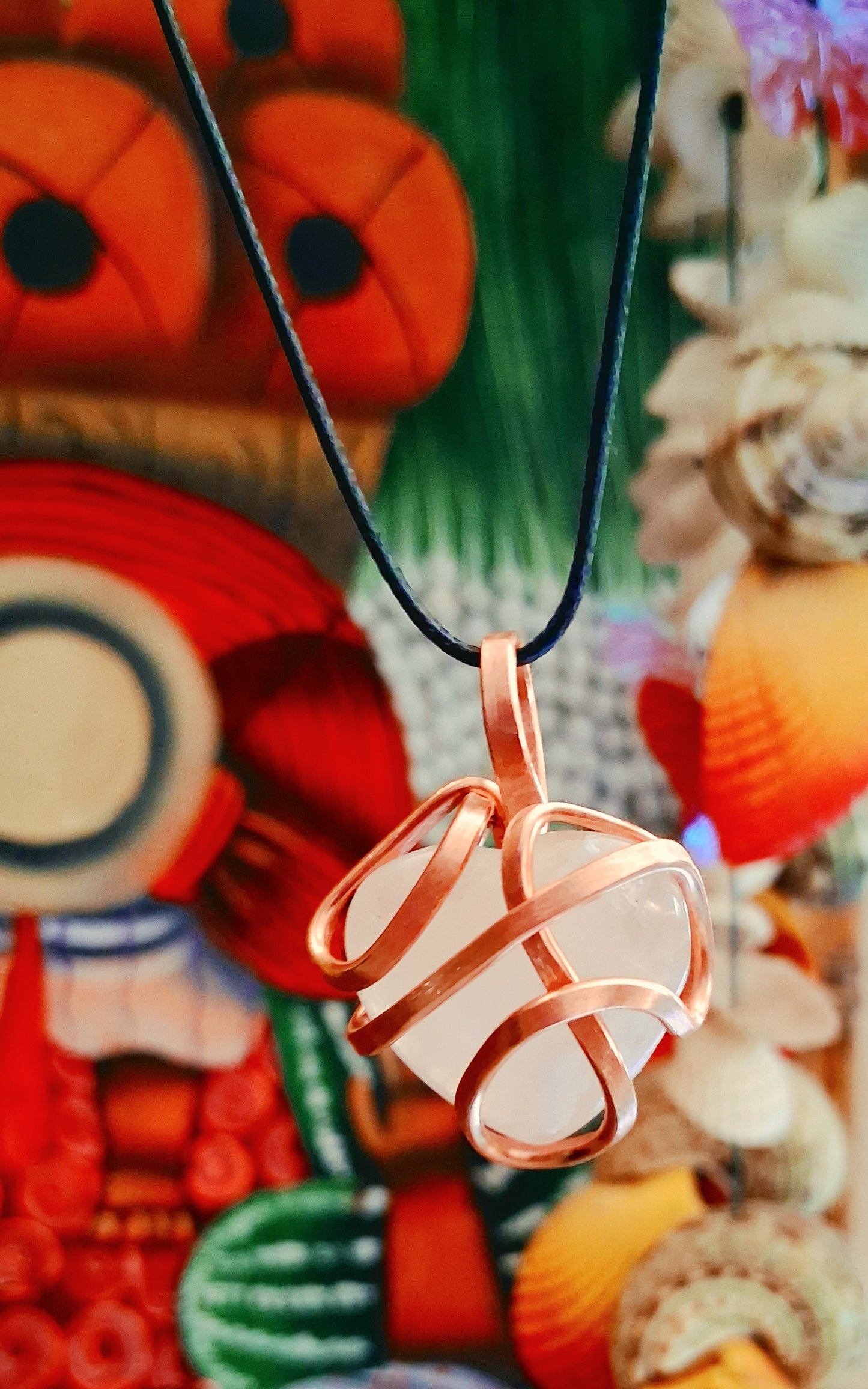 The Love Within – Copper-Wrapped Rose Quartz Heart Pendant 💗