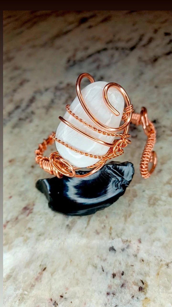 Scolecite Copper Bracelet Cuff "Compassion"