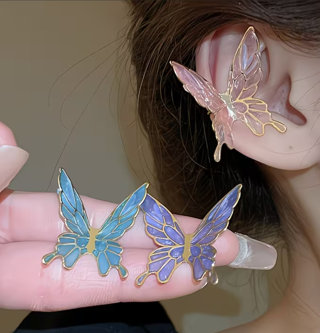 Butterfly Bloom Ear Cuff 🦋✨ Butterfly Ear Clip , No Piercing Ear Jewelry, Ear Bone Clip Earrings