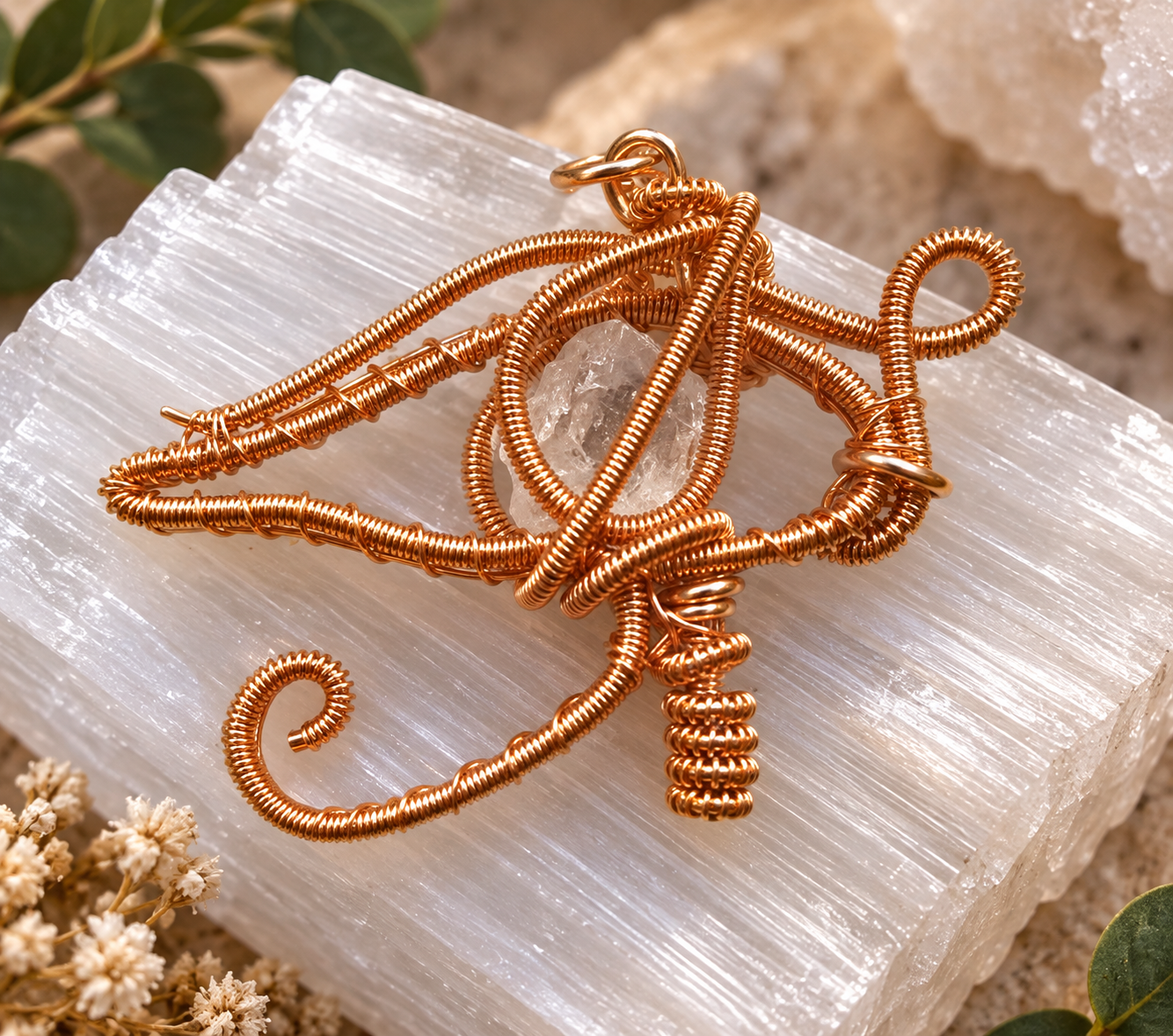 Reversible Eye of Ra & Eye of Horus Crystal Pendant | Nurture Lyfe