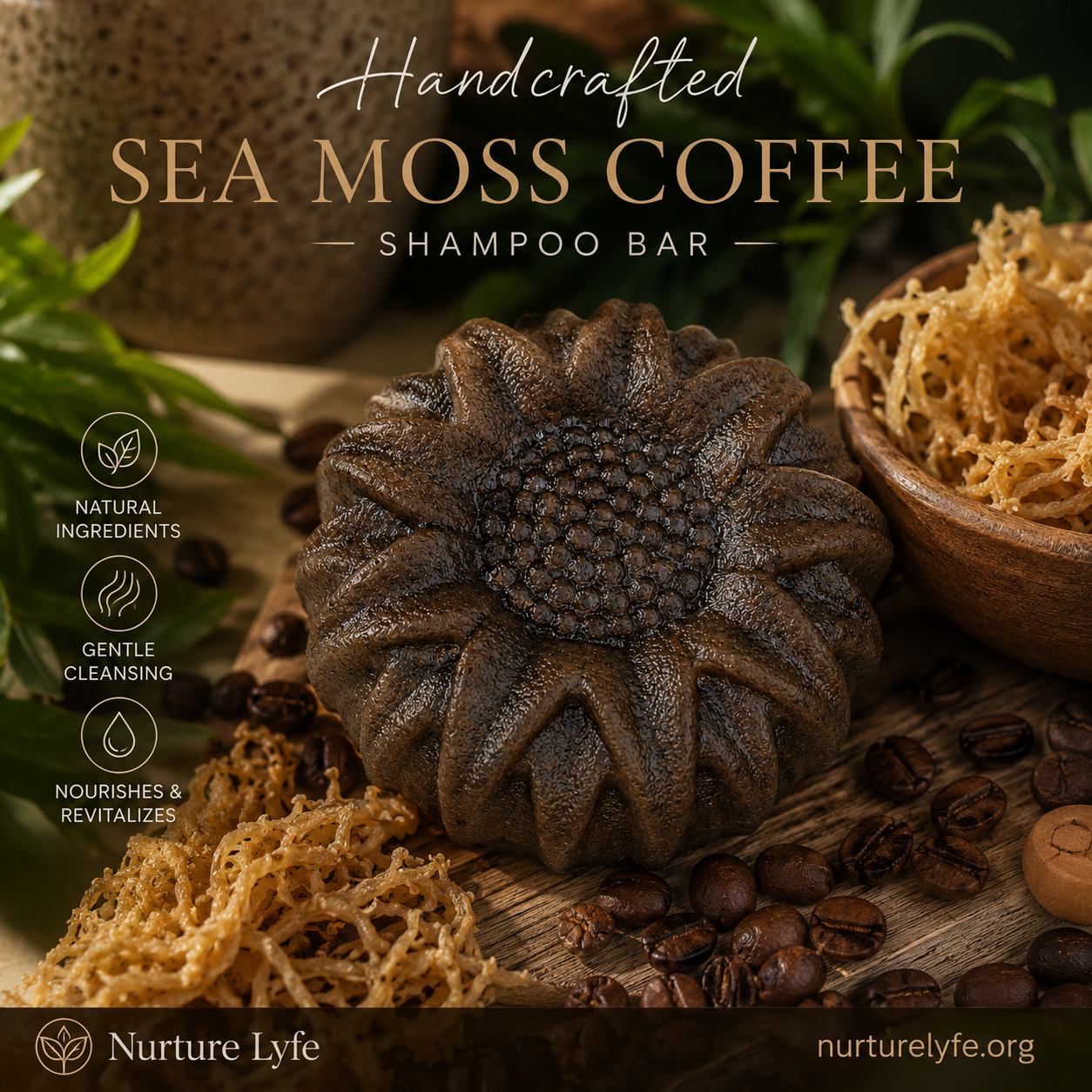 Sea Moss Coffee Shampoo Bar